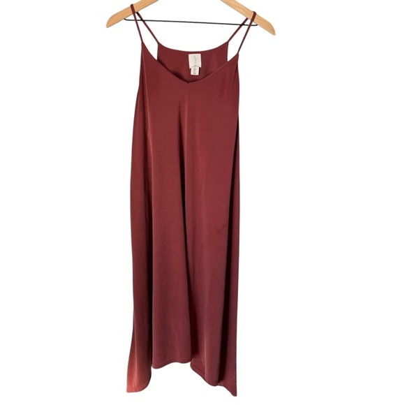 Joie Burgundy Maxi Sundress Coverup Spaghetti Strap Built in Bra Size Small - Picture 1 of 3